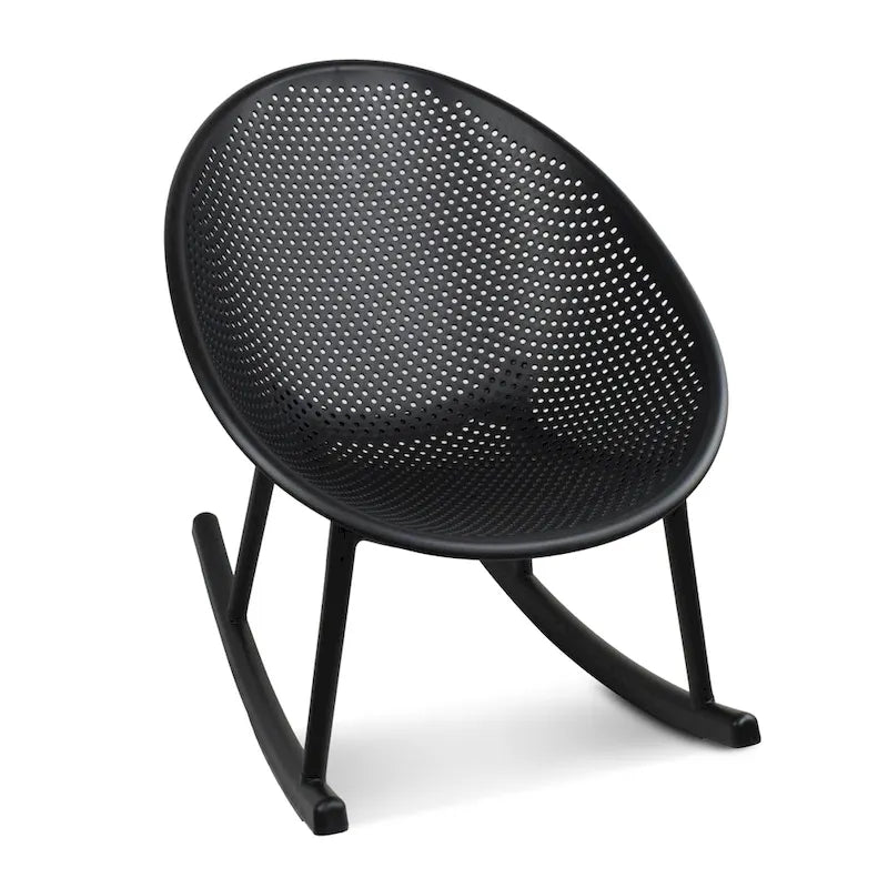Egg-Shaped Lounge Chair – Black / White / Grey / Green / Beige, Mid-Century Modern, Perforated Plastic, Seats 1