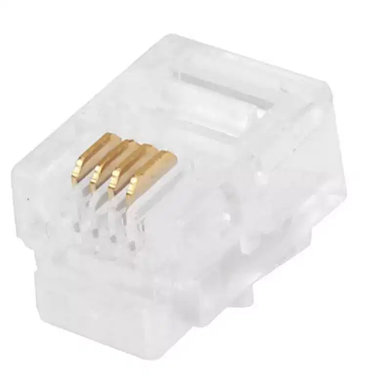 Monoprice 50-pcs RJ11 6P4C Plug for Round Solid Cable