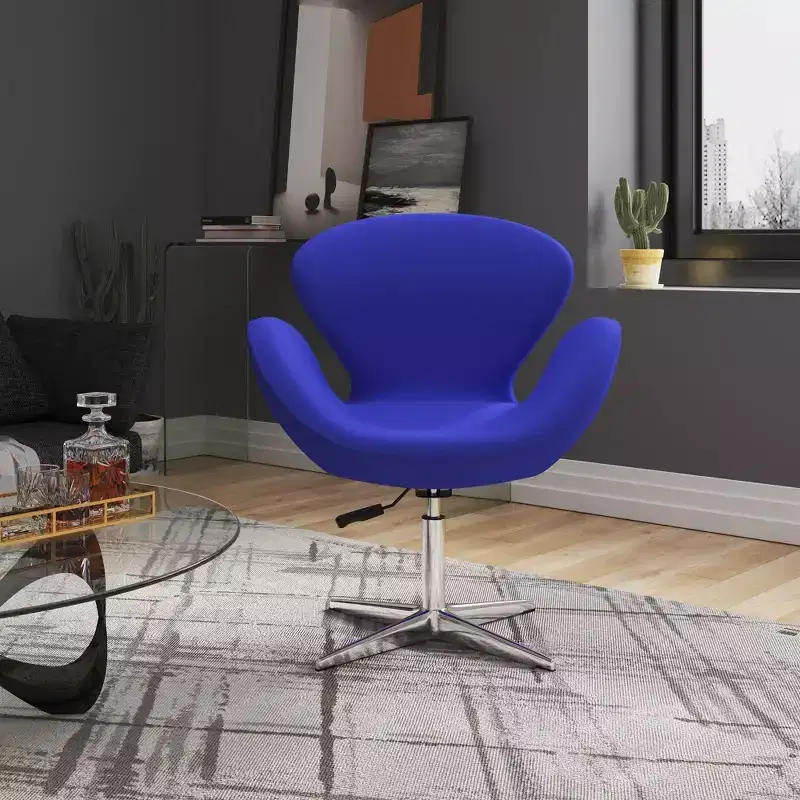 Raspberry Wool Blend Adjustable Swivel Chair - Manhattan Comfort