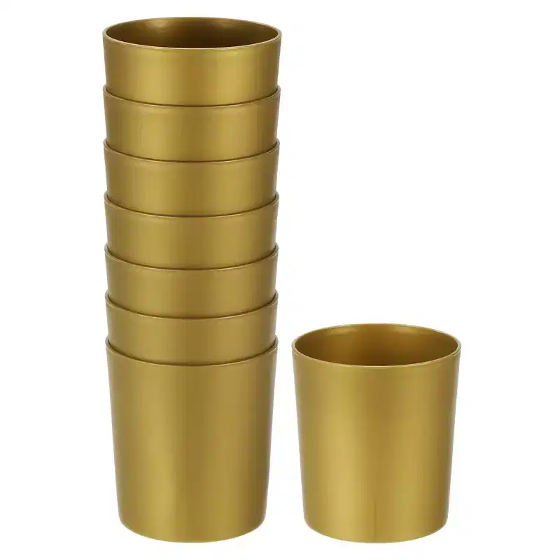 Unique Bargains Plastic Modern Design Plant Pot Round 8 Pcs
