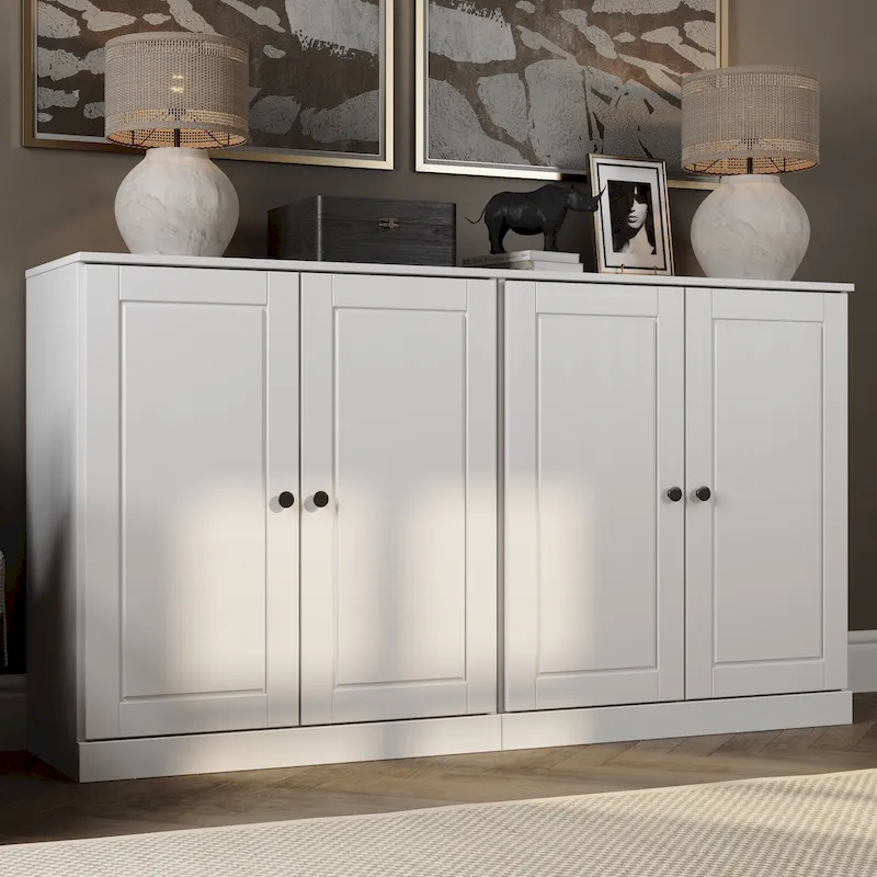 100% Solid Wood Sideboard with Glass or Solid Wood Doors by Palace Imports - 64 x 35.75