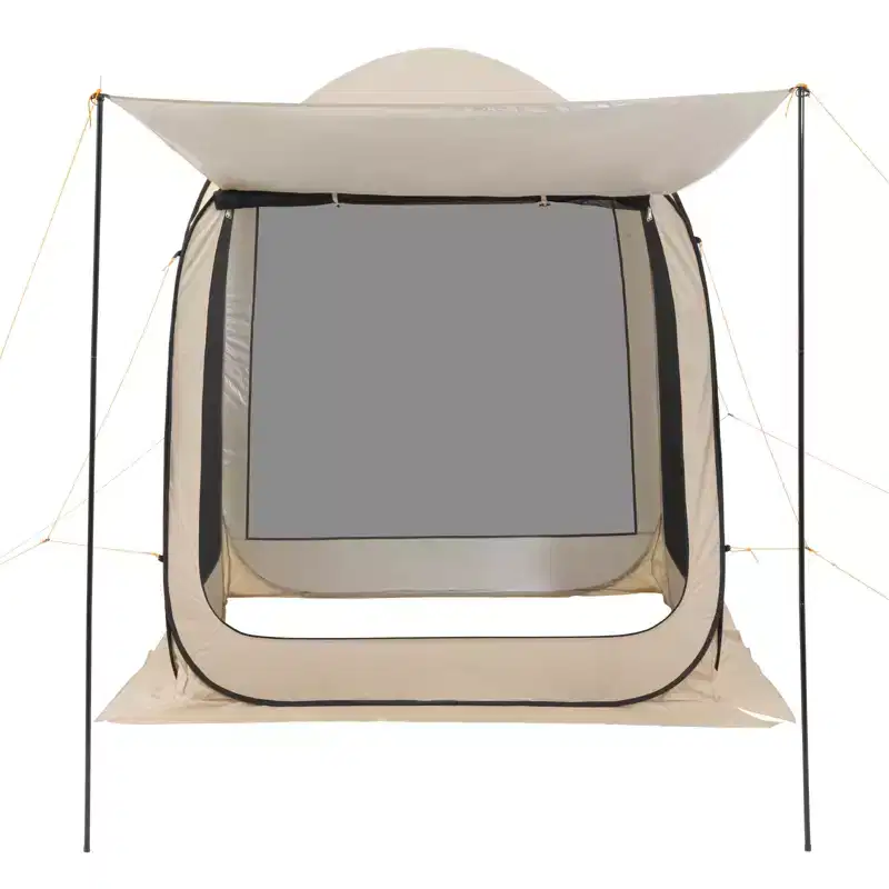 VEVOR Screen House Tent, 6 x 6 ft, 4-6 Person Pop Up Screen Tent with Extended Awning, Portable Screened in Canopy with Carry Bag,Netting Sides, Beige