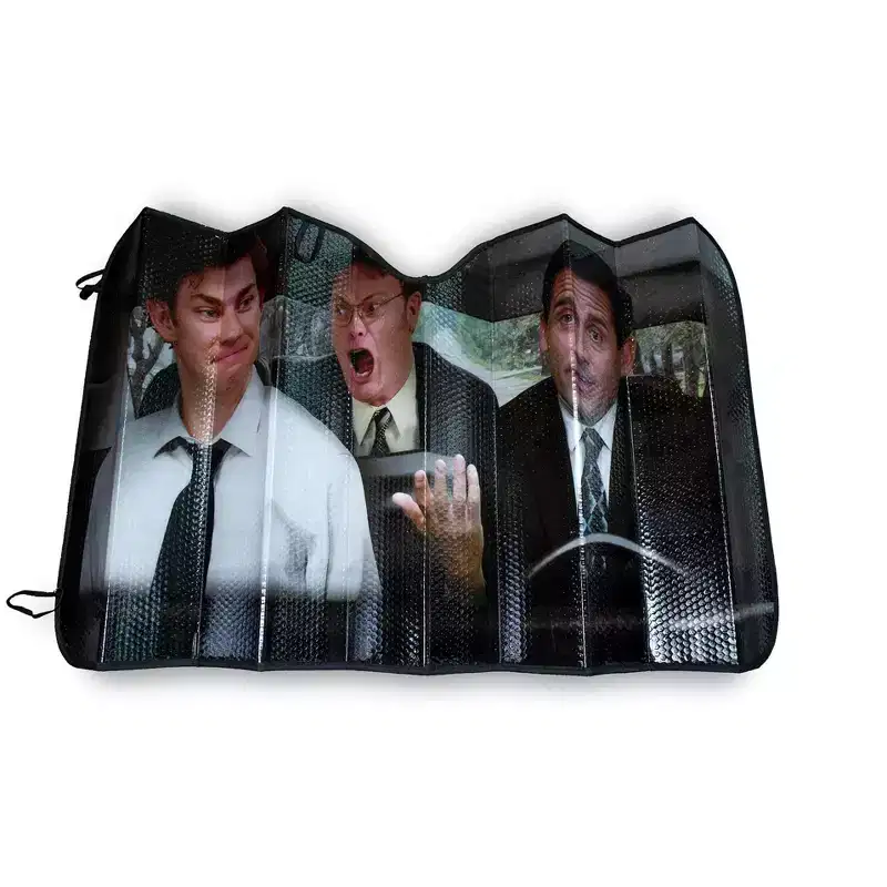 Just Funky The Office Sun Visor for Car Windshield | 57 x 28-Inch Window Shade for Car