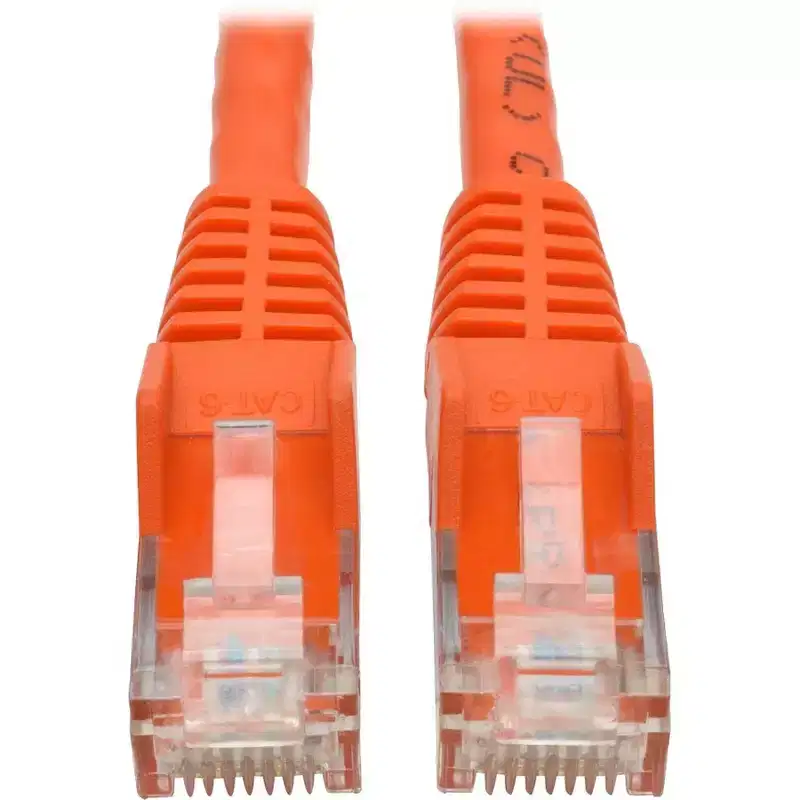 Tripp Lite Cat6 Gigabit Snagless Molded UTP Patch Cable, Orange, 6 ft (N201-006-OR)