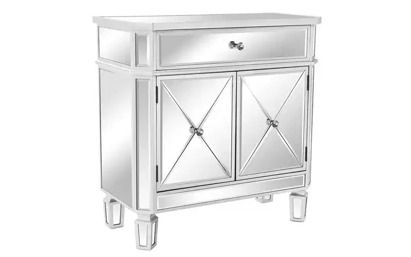 27.56" Mirrored Dresser with 1 Drawer and 2 Doors