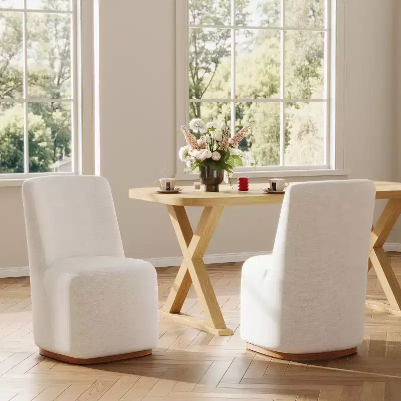 Christopher Knight Home Ilona Modern Rubberwood Chenille Upholstered Dining Chair (Set of 2)