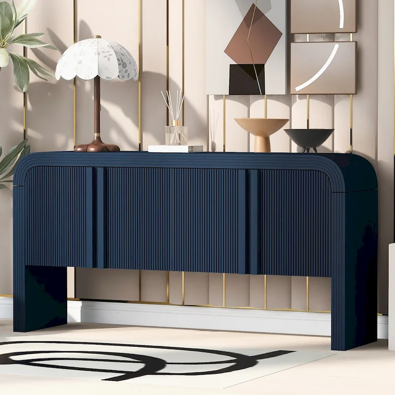 Modern 4-Door Wooden Cabinet for Living Room, Entryway and Hallway