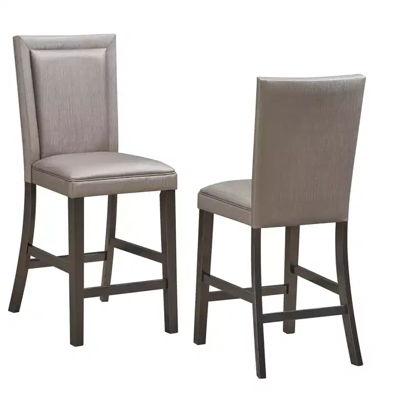 Kings Brand Furniture Capron Upholstered Counter Height Barstool, Set of 2, Gray