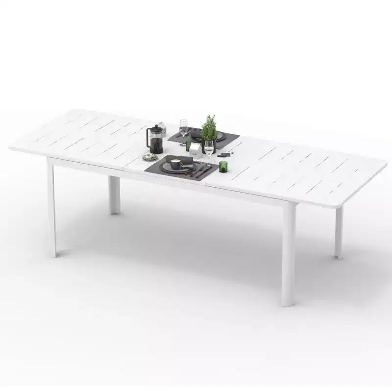 Clihome Aluminum Metal Expandable Patio Dining Table