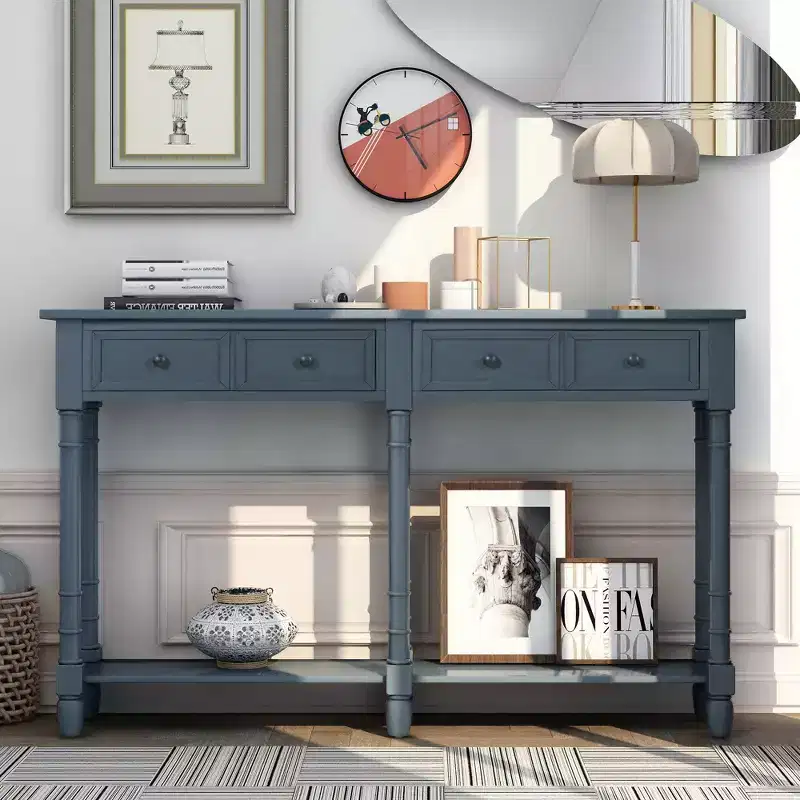 Console Table with Two Storage Drawers and Bottom Shelf-ModernLuxe