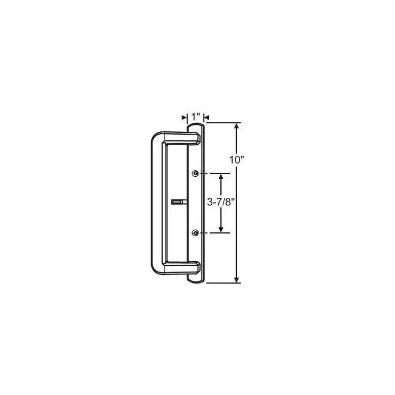 Brixwell Patio Door Handle, Interior Metal Handle, 10 Length, 1 Width, White Finish