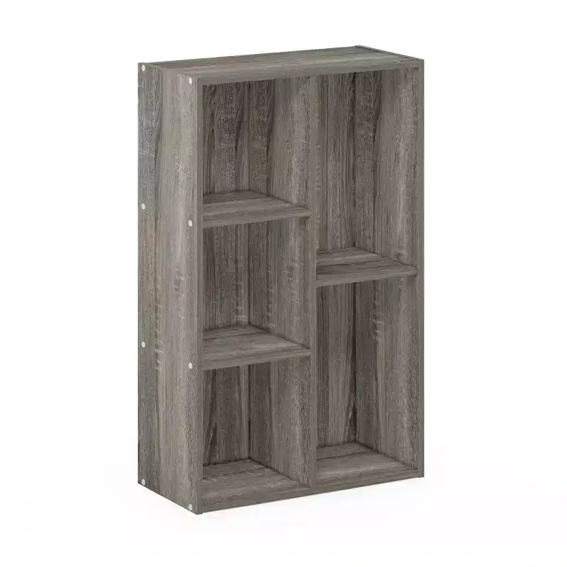Furinno 5-Cube No Tool Assembly Open Bookshelf Multi-functional Storage Display Cabinet for Horizontal or Vertical Use