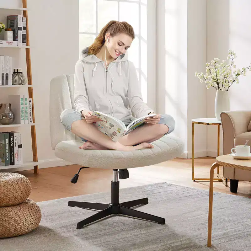 JIONJOY Fabric Adjustable Height Ergonomic Task Chair with Criss Cross Chair Legged