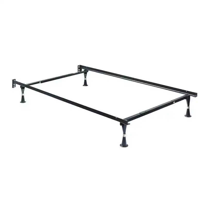 Hollywood Bed Frame Twin/Full Atlas Lock Metal Bed Frame Black