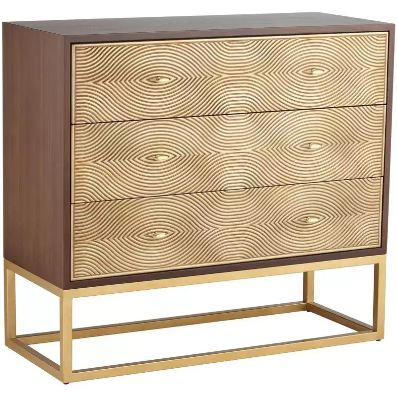 55 Downing Street Alban 39 Wide Modern Luxe 3-Drawer Chest