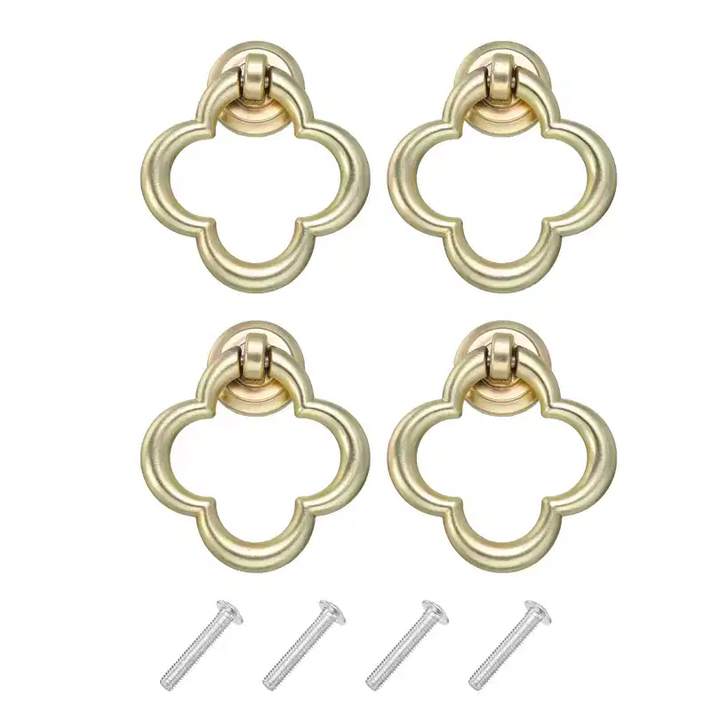 Unique Bargains Zinc Alloy Flower Ring Drawer Pulls with Screws for Dresser Closet
