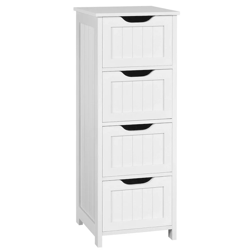 Yaheetech Bathroom Floor Cabinet Slim Bath Cabinet with 4 Drawers