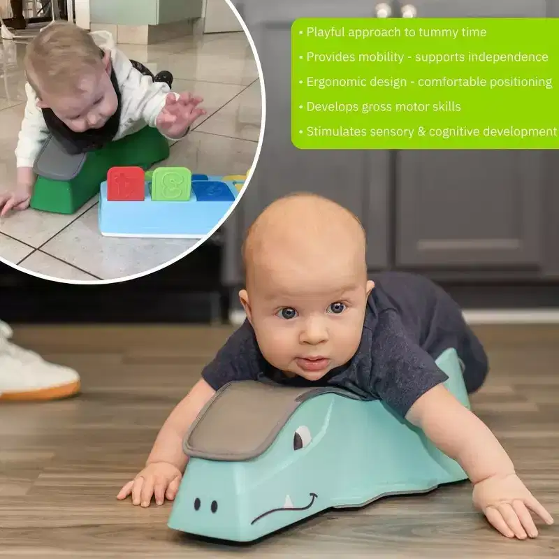 Crawligator - Blue - Green Tummy Time Mobility Toy for Infants 4-12 Months