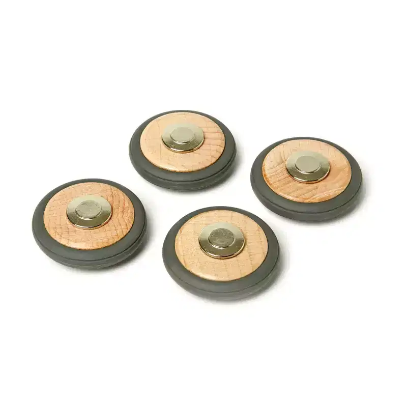 Tegu Magnetic Wooden Blocks, Wheels Accessory, Pack of 4