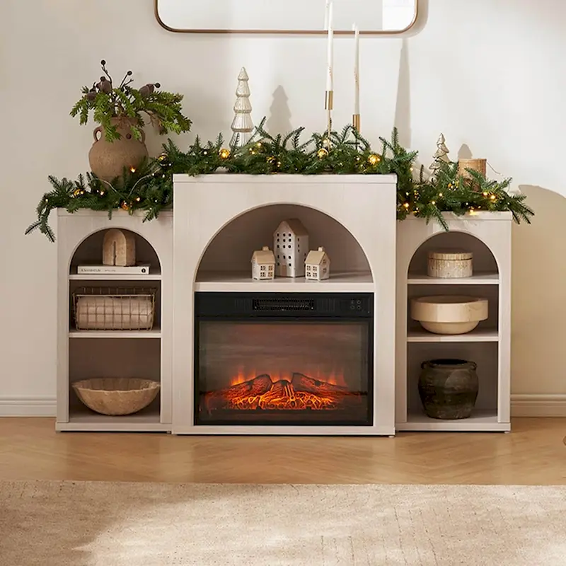 Mopio Blake Electric Fireplace Mantel TV Stand