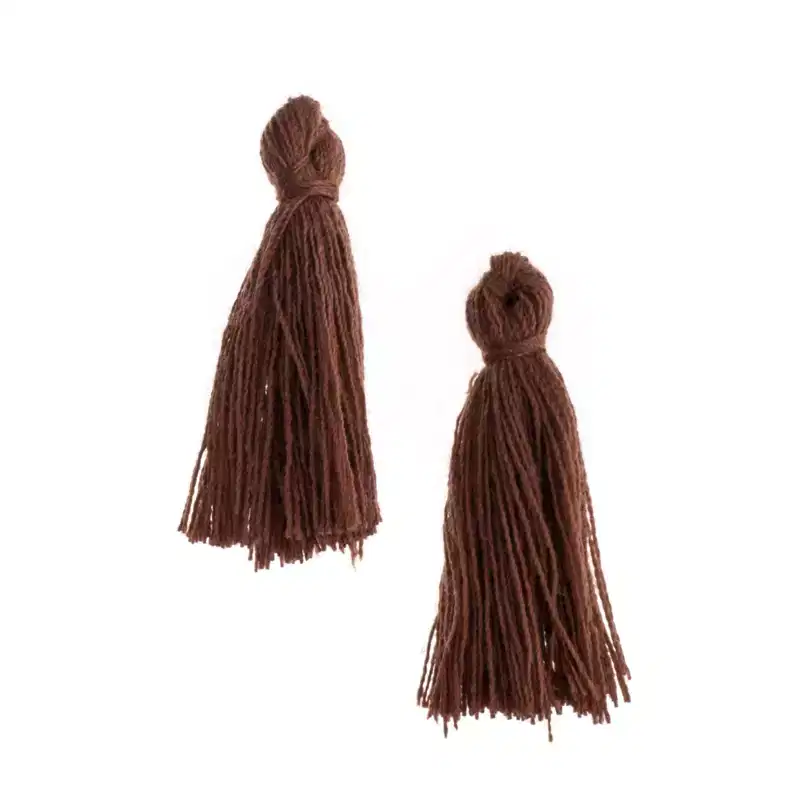 John Bead 1in Light Brown Cotton Tassels Ornament for DIY Crafts Party Decorations, 20pcs