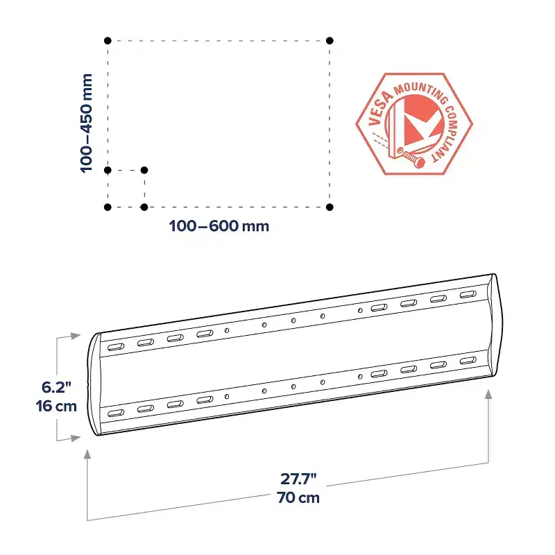 Ergotron 60-604-003 Wall Mount for Flat Panel Display Silver 60604003