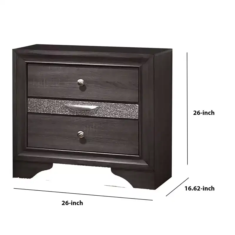 Nightstand with 2 Drawers and 1 Jewelry Drawer
