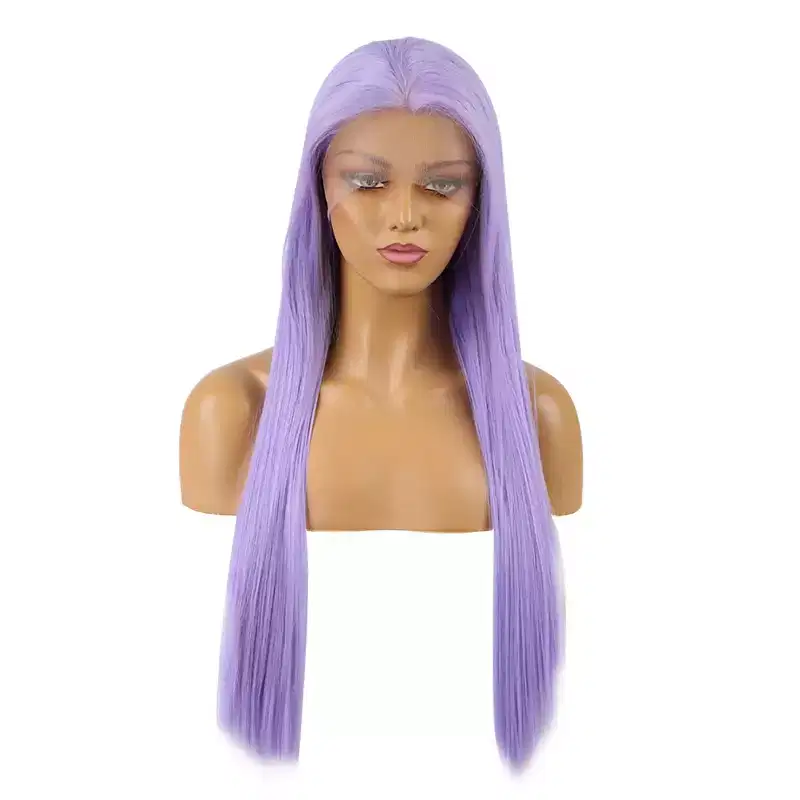 Unique Bargains Women's Long Straight Lace Front Wigs with Adjustable Wig Cap 24 1 Pc