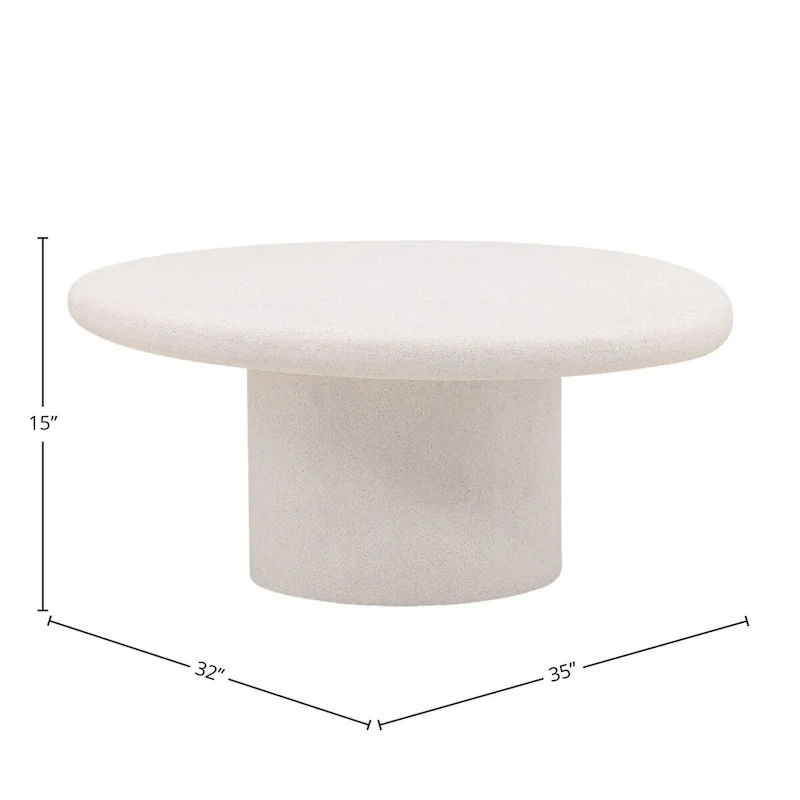 Concrete Terrazzo Coffee Table, White