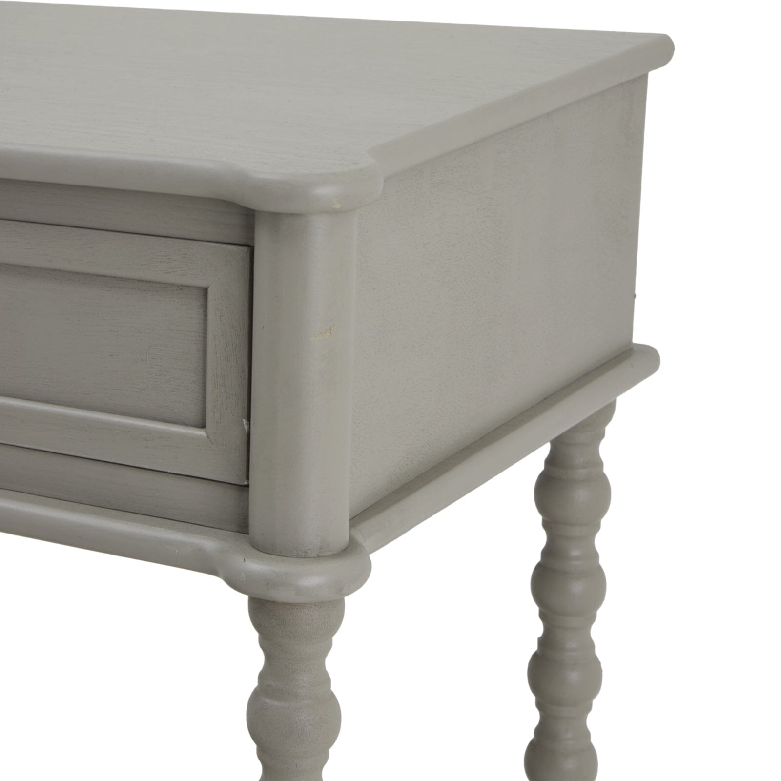 Grey Large 2 Drawer Console Table with Leg Detailing