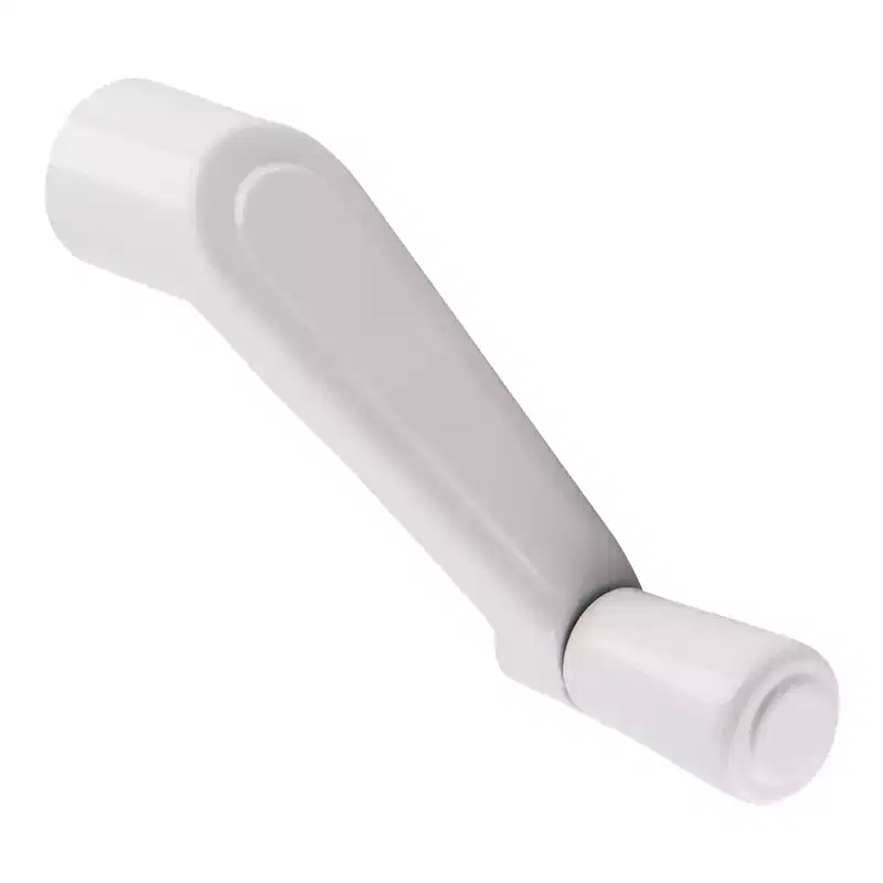 Brixwell Crank Handle 3/8 Spline 9 Handle Length, 3-7/8 Inner And 4-3/4 Outer Hole Spacing, Metal Material, White Finish