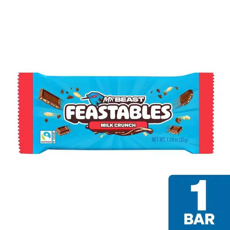Feastables MrBeast Bar Milk Chocolate Crunch Candy 35g