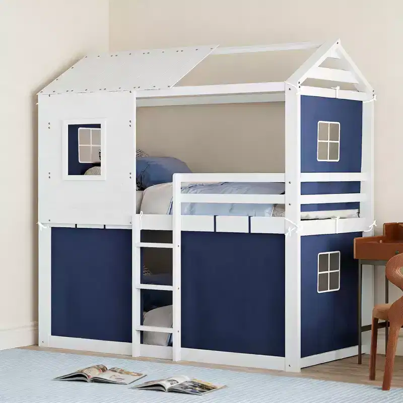 Luxystar House Style Bunk Bed with Tent