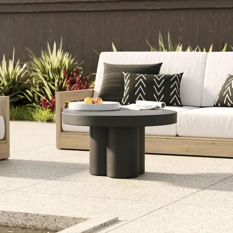 Modrest Bruni Modern Black Concrete Coffee Table
