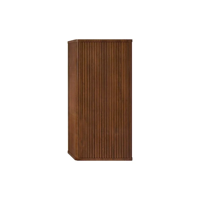 Striped Walnut Bathroom Floating Side Cabinet, Wall-Mounted