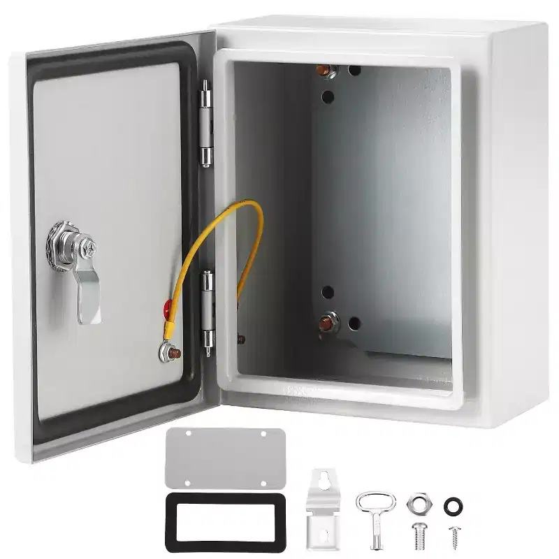 Acekool Electrical Junction Box, IP66 NEMA 4X Steel Waterproof Enclosure with Lock, for Outdoor & Indoor