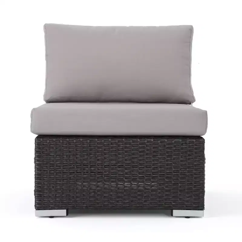 Christopher Knight Home 3pc Santa Rosa Wicker Outdoor Patio Sectional Sofa Gray/Light Gray