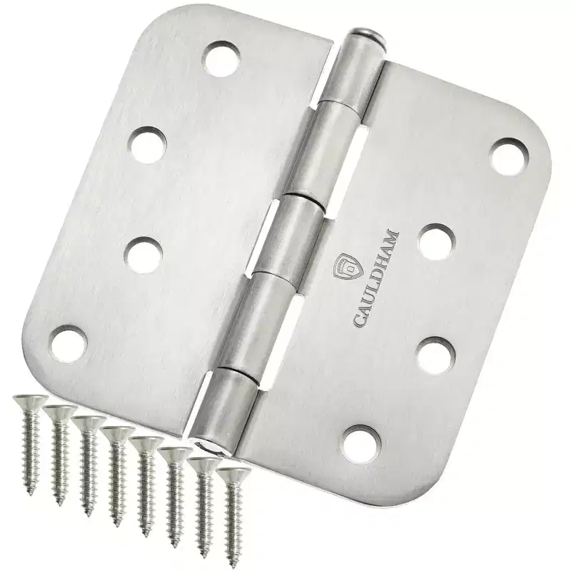 Cauldham Heavy-Duty 4 Interior Door Hinges with 5/8 Radius Corners - Satin Nickel