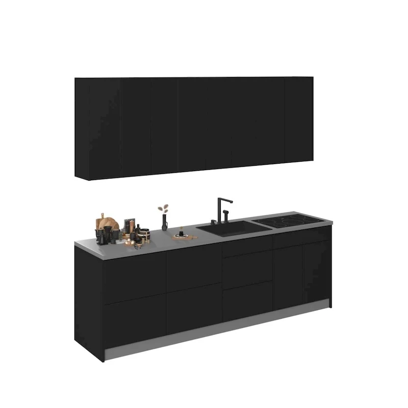 Kitchen Fusion Collection Black Color Base Size 8.5Ft Wide - 103x24