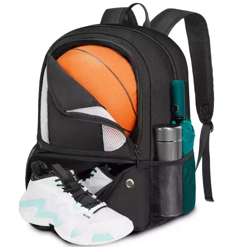 Narwey Basketball Backpack, Lightweight Basketball Bag with Ball Holder & Shoes Compartment, Sports Backpack Training Equipment