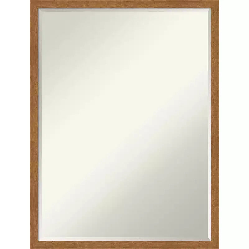 Carlisle Narrow Petite Bevel Wood Bathroom Wall Mirror, 19"x25"