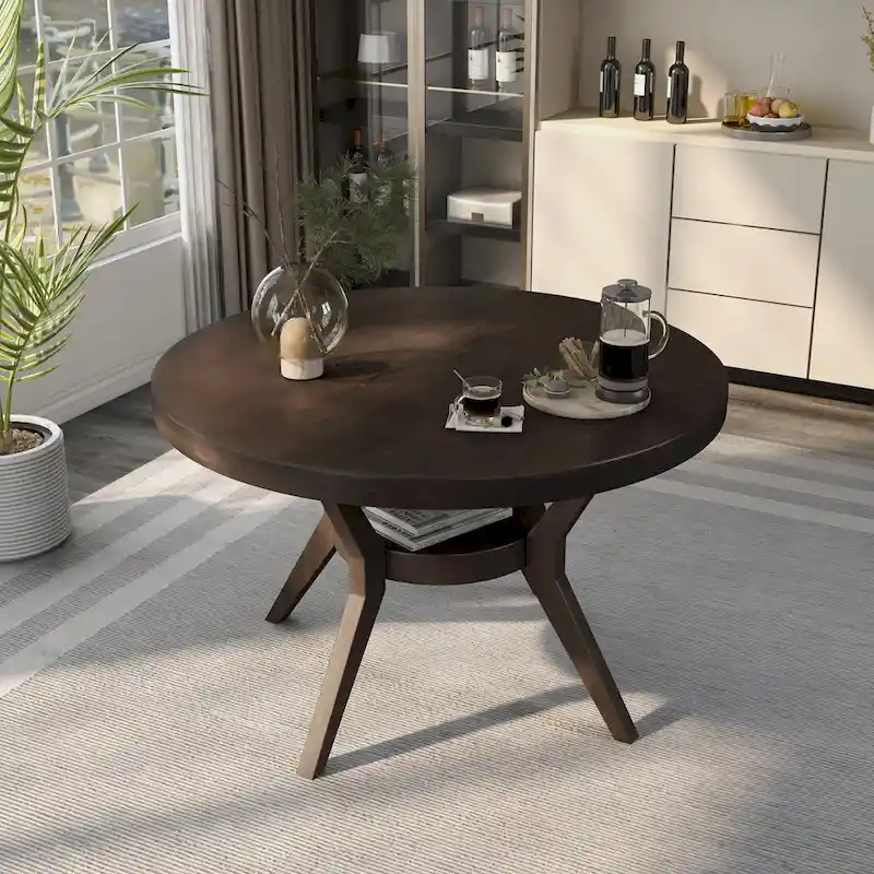 Furniture of America Mandurah Farmhouse Espresso 48-inch Dining Table