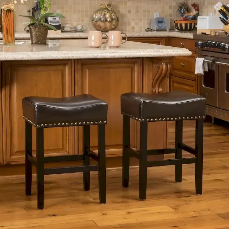 Lisette 26-inch Brown Backless Counter Stool (Set of 2) by Christopher Knight Home - 18.00 D x 15.50 W x 26.00 H