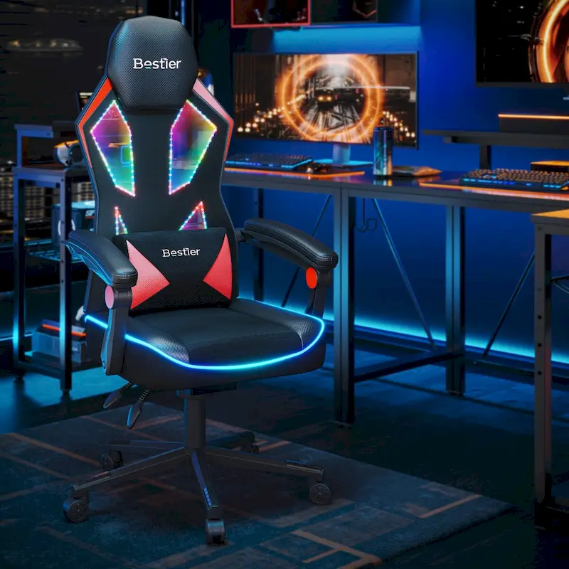 Ergonomic RGB Gaming Chair with Spring Cushion