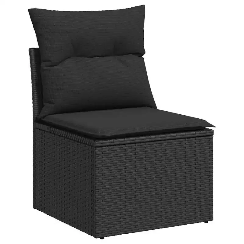 vidaXL Garden Chair Black PE Rattan Medium Modular Garden Chair