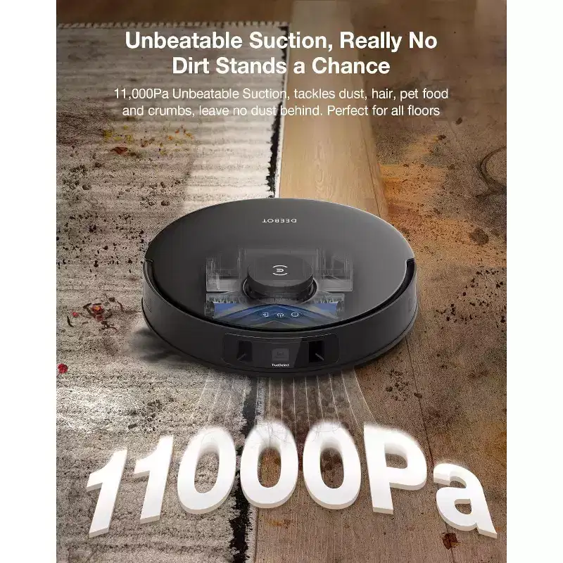 ECOVACS DEEBOT T30S PRO Robot Vacuum and Mop, 11000Pa, AI Instant Re-mop, AI Obstacle Avoidance, All-in-One Station Self-Emptying & Refilling