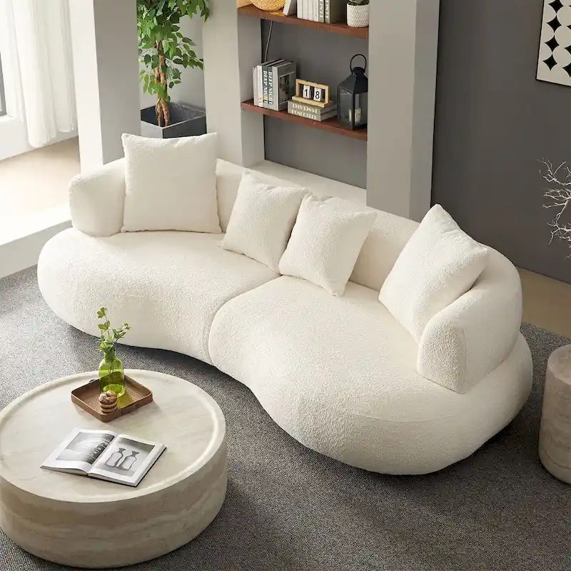 Mid Century Modern Sectional Curved Sofa Couch