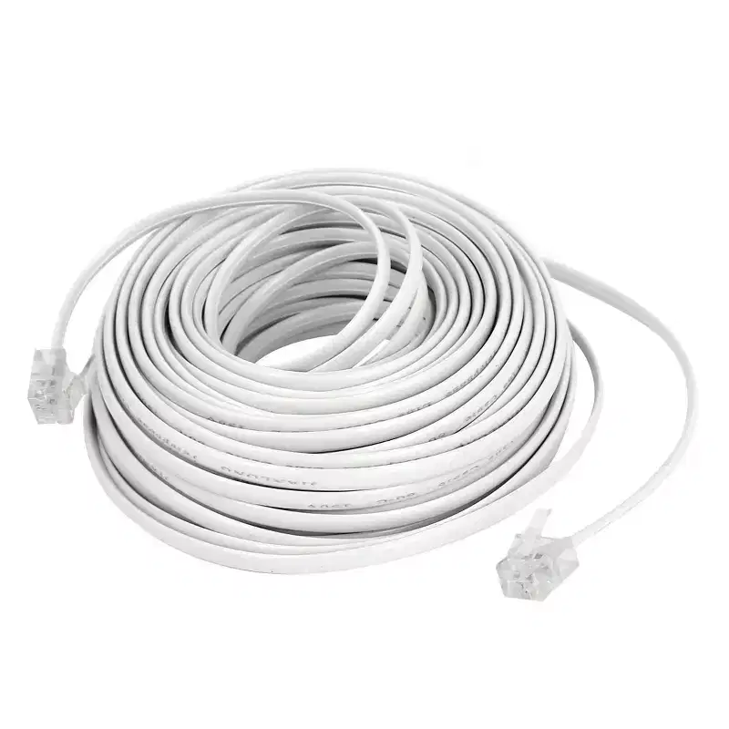 Unique Bargains 15Mm 50Ft Long RJ11 6P2C Male to Male Telephone Phone Connector Cable
