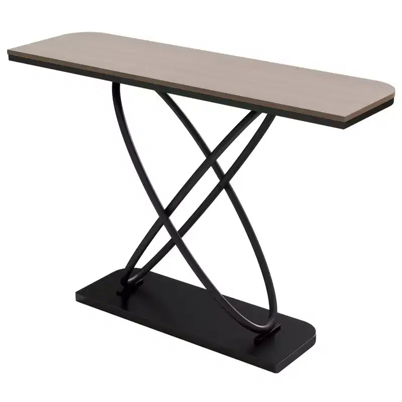 47.4 Farmhouse Console Table with Black Metal Frame �C Narrow Entryway Sofa Table