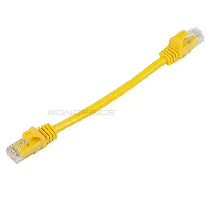 Monoprice Cat6 Ethernet Patch Cable - 0.5 Feet - Yellow | Network Internet Cord - RJ45, Stranded, 550Mhz, UTP, Pure Bare Copper Wire, 24AWG - Flexboot
